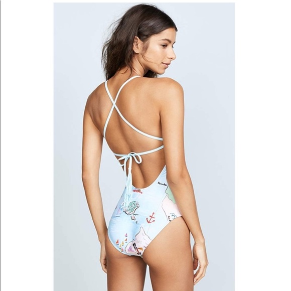 PilyQ Farrah Swimsuit Caribbean Map
Print Blue Size Small S NWOT - Picture 7 of 10